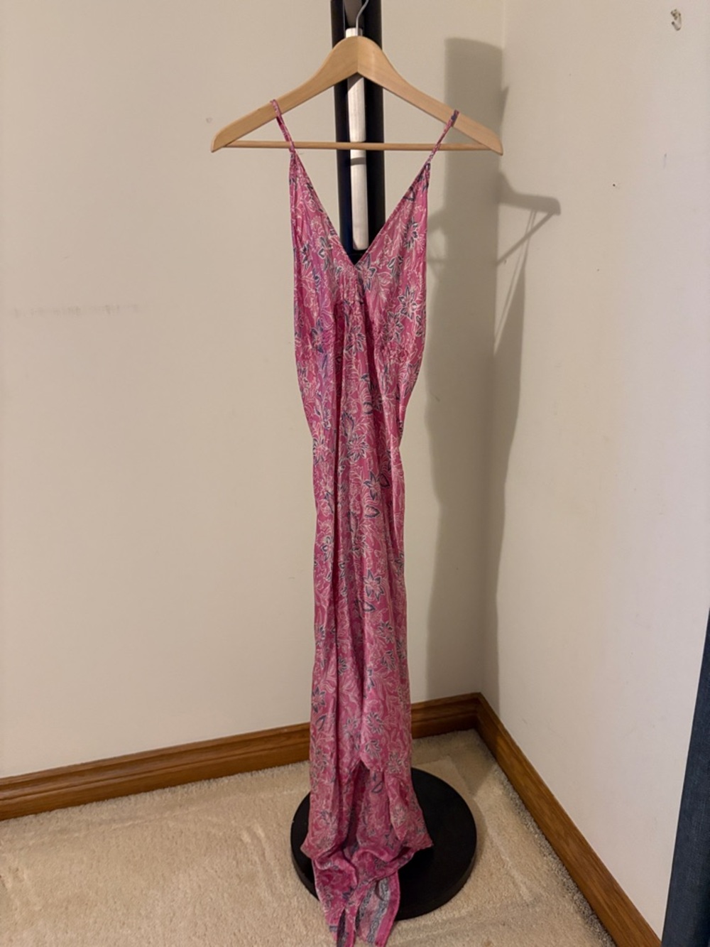 Pink Paisley Slip Dress